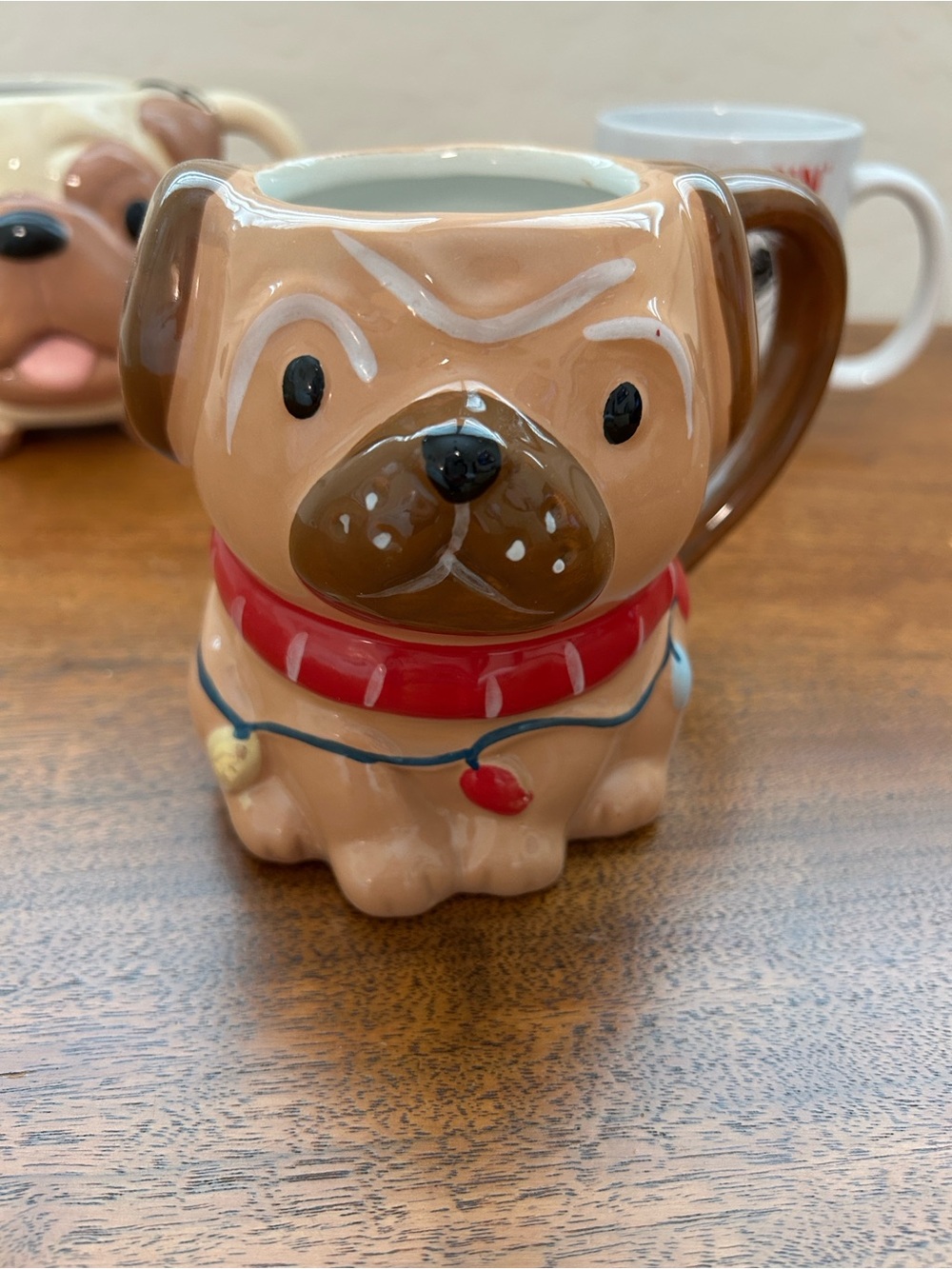 Pug Dog Ceramic Mug Trio - Brown & Cream Pug Mugs - Picture 5 of 11